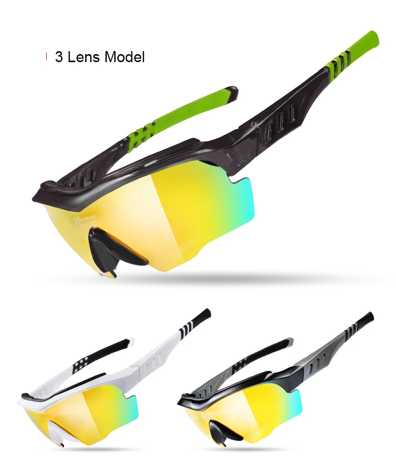 RockBros Polarized Cycling Sun Glasses Outdoor Sports Bicycle Glasses Men Women Bike Sunglasses 29g Goggles Eyewear 5/3 Lens