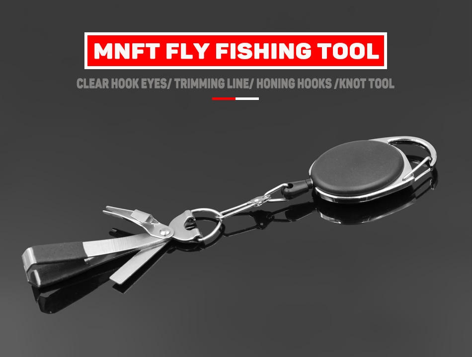 MNFT Pro Fast Tie Fishing Quick Knot Tool Nail Knotter Tying Line Cutter Clipper Nipper w/ Zinger Retractor Tackle Accessories
