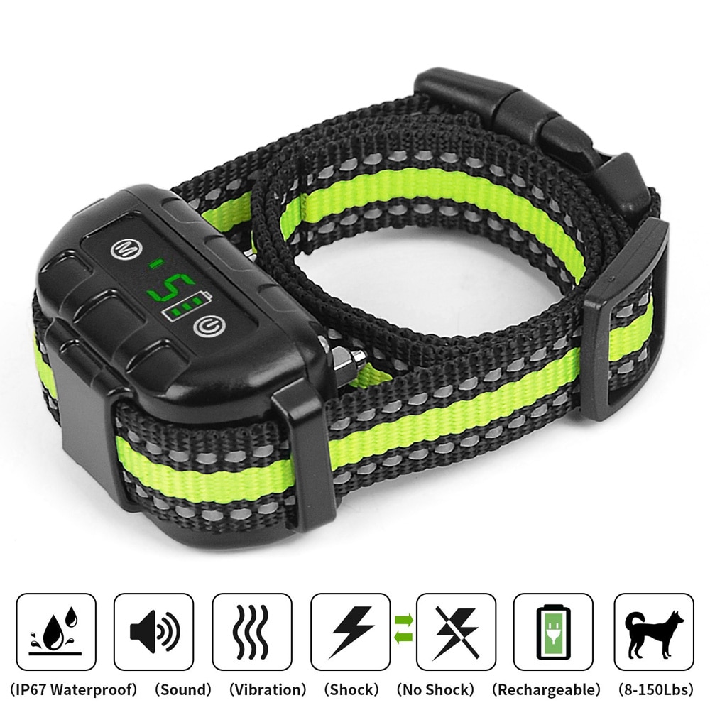 Anti Bark Collar Rechargeable Beep Vibration No Harm Electric Shock Dog No Bark Training Collar For Small Medium Large Dogs