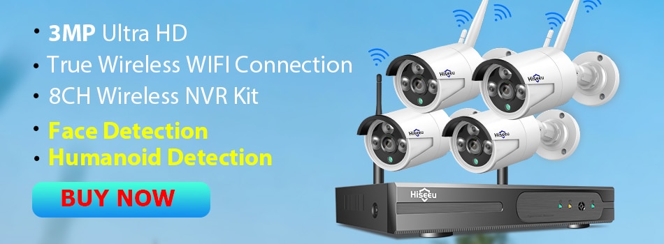 Hiseeu 8CH Wireless CCTV System 1080P 1TB 4pcs 2MP NVR wifi IR-CUT Outdoor CCTV Camera IP Security System Video Surveillance Kit