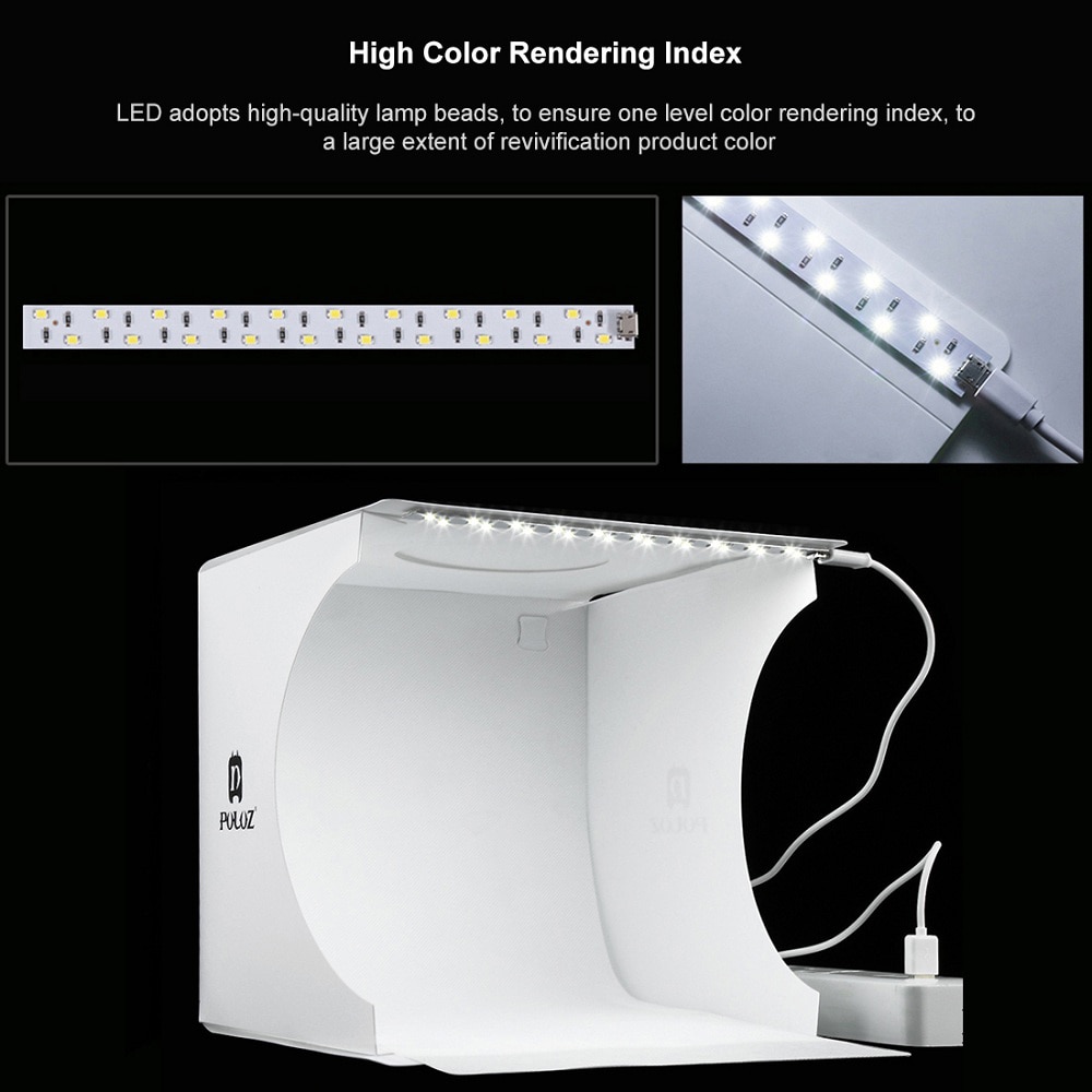 Portable Folding Lightbox Photography Studio Softbox LED Light Soft Box fotografia for iPhone HTC DSLR Camera Photo Background