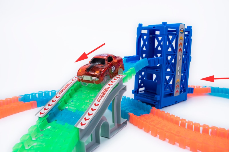 Magical Glowing Race Track DIY Universal Accessories Ramp Turn Road Bridge Crossroads Rail Car Toy Racing Tracks Kids Gifts