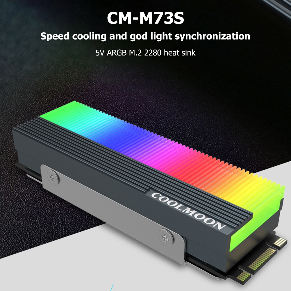CM-M7S ARGB SSD Heatsink Cooler M.2 2280 Solid State Hard Disk Radiators GPU Water Cooling System Waterblock