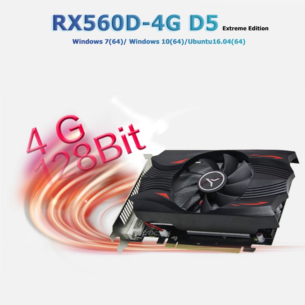 Yeston Radeon mini RX560D GPU 4GB GDDR5 TA 128bit Gaming Desktop computer Video Graphics Cards support VGA/DVI-D/HDMI PCI-E 3.0