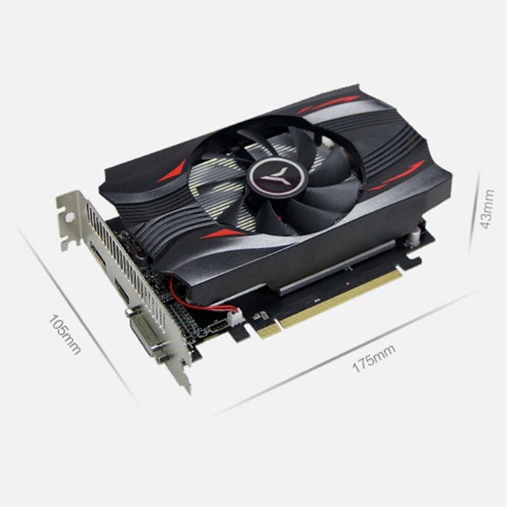 Yeston Graphics Card Extreme Speed Edition GPU Fan Graphics Card 1176/6000MHz 4G 128bit GDDR5 Gaming Video Player Module