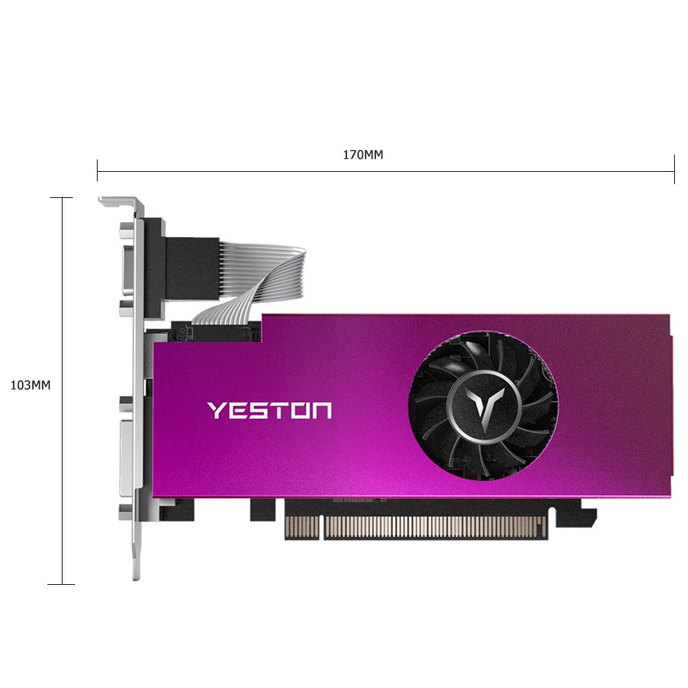 1183/6000MHz Yeston RX550-2G D5 LP 2G 64bit GDDR5 GPU Fan Graphics Card PCI Express 3.0 Computer Gaming Video Module